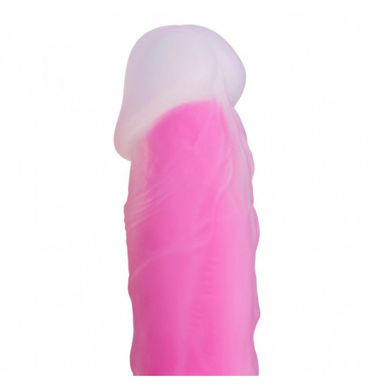 Ярко-розовый фаллоимитатор-реалистик So Divine Glorious Real skin feel pink dildo - 19 см.