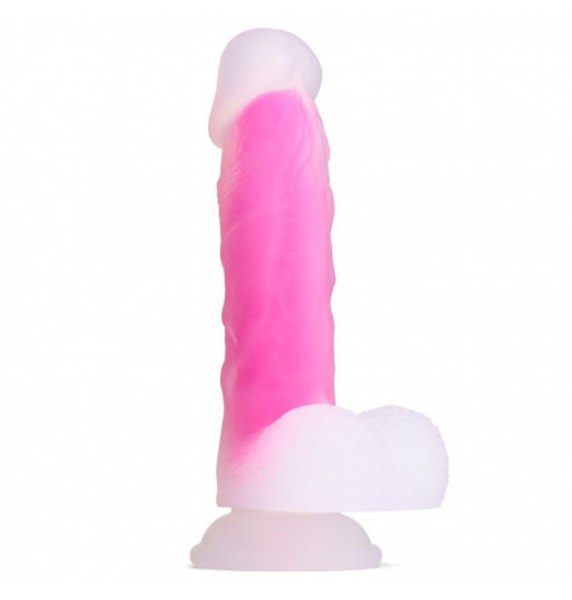 Ярко-розовый фаллоимитатор-реалистик So Divine Glorious Real skin feel pink dildo - 19 см.