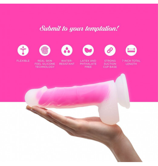 Ярко-розовый фаллоимитатор-реалистик So Divine Glorious Real skin feel pink dildo - 19 см.