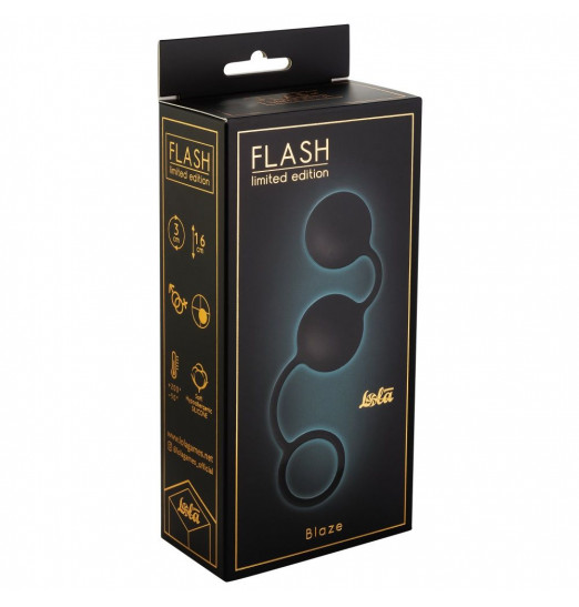 Черные анальные шарики Blaze с шнурком Черные анальные шарики Blaze с шнурком