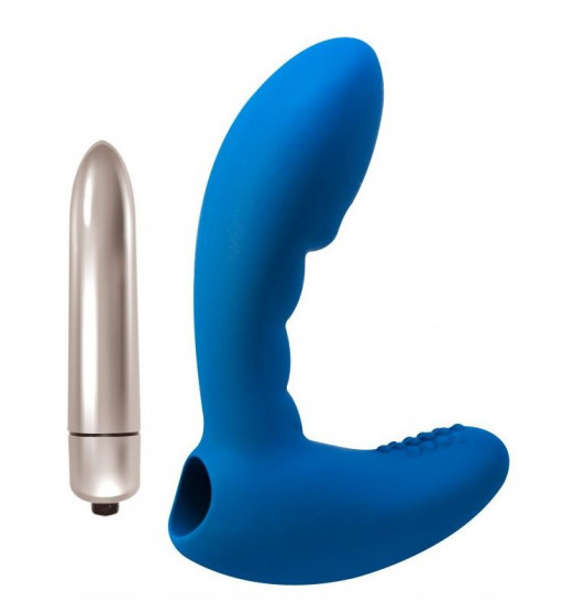 Синий вибростимулятор простаты Supreme - 11,5 см. Синий вибростимулятор простаты Supreme - 11,5 см.