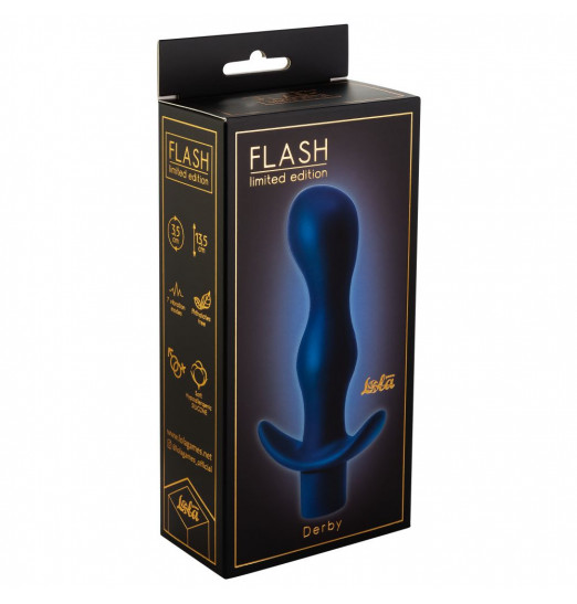 Синяя анальная вибропробка Derby - 13,5 см.