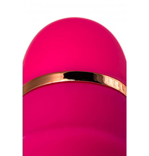 Розовый рельефный вибромассажер - 16 см.