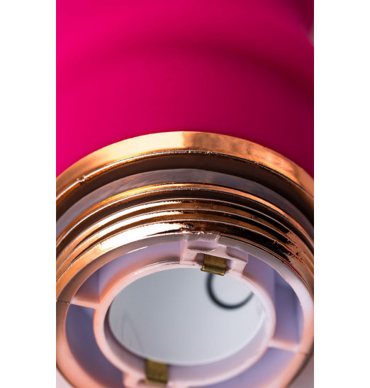 Розовый рельефный вибромассажер - 16 см.