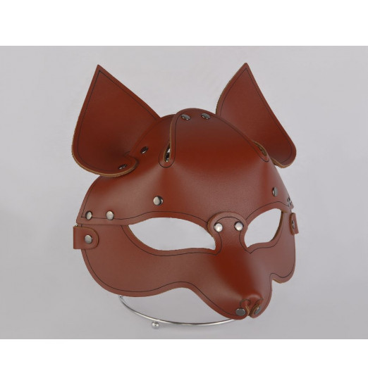 Коричневая кожаная маска  Лиса