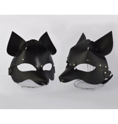 Черная кожаная маска  Лиса