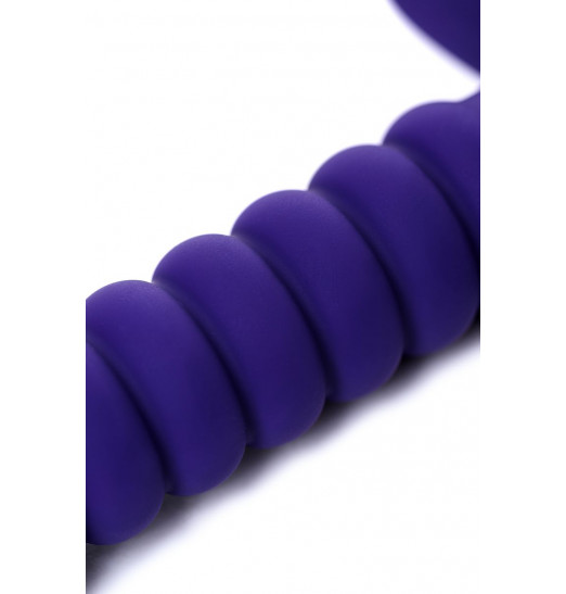 Силиконовый рельефный анальный вибратор - 14 см.