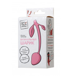 Розовый силиконовый вагинальный шарик с лепесточками