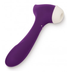 Фиолетовый клиторальный стимулятор Joy с функцией вибратора - 18,9 см.