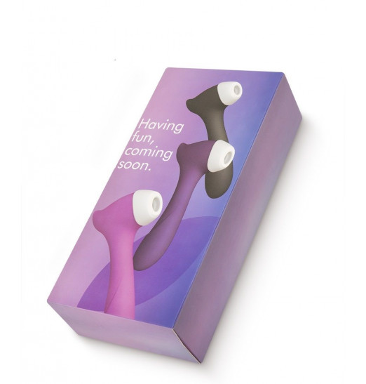 Фиолетовый клиторальный стимулятор Joy с функцией вибратора - 18,9 см.