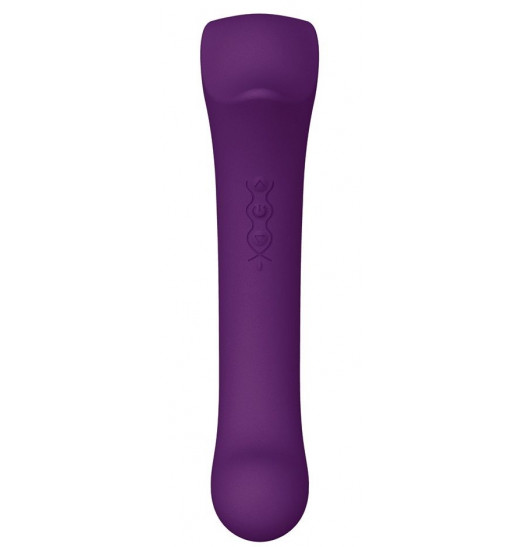 Фиолетовый клиторальный стимулятор Caldo с функцией вибратора - 19 см.