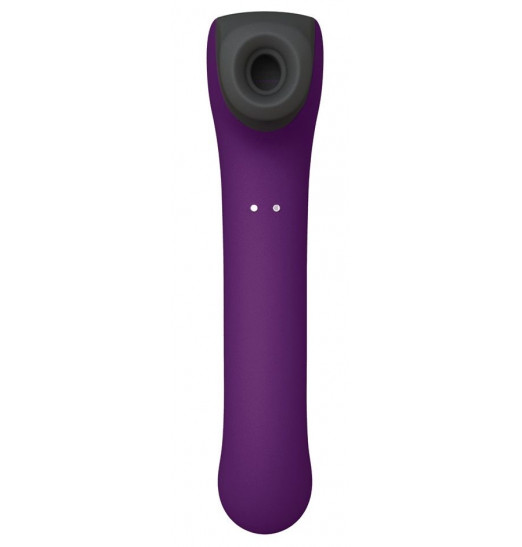 Фиолетовый клиторальный стимулятор Caldo с функцией вибратора - 19 см.