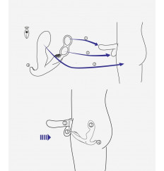 Черный вибромассажер простаты Culo с эрекционным кольцом - 12 см.