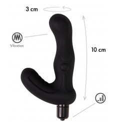 Черный вибромассажер простаты Titan - 15 см.