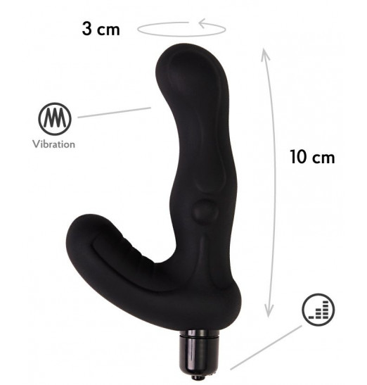 Черный вибромассажер простаты Titan - 15 см. Черный вибромассажер простаты Titan - 15 см.