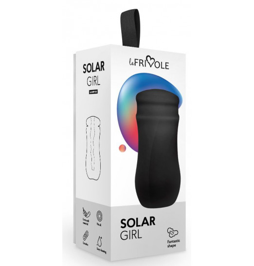 Телесный мастурбатор-вагина Solar Girl в черной колбе
