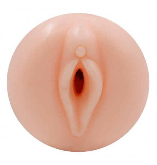 Телесный мастурбатор-вагина Miss в черной колбе