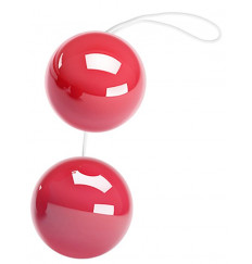 Розовые двойные вагинальные шарики с петелькой