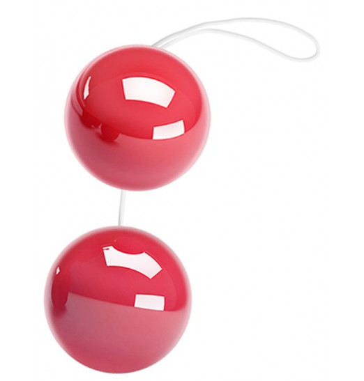 Розовые двойные вагинальные шарики с петелькой