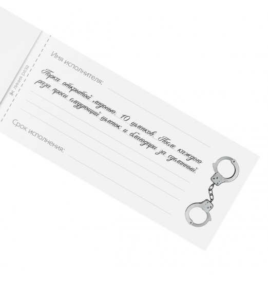 Эротическая игра-купоны «Чековая книжка. Накажи меня»