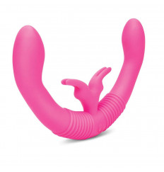 Розовый парный вибратор-кролик Together Vibes - 35,6 см.