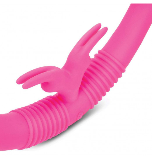 Розовый парный вибратор-кролик Together Vibes - 35,6 см.