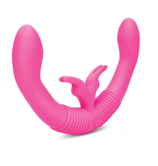 Розовый парный вибратор-кролик Together Vibes - 35,6 см.