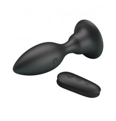 Черная анальная вибропробка с пультом Mr.Play - 10,8 см.