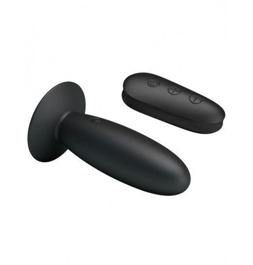 Черная анальная вибропробка Mr.Play с пультом - 11 см.