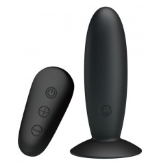 Черная анальная вибропробка Mr.Play с пультом - 11 см.