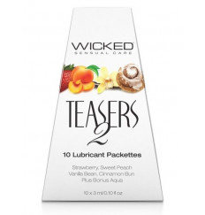 Набор из 10 вкусовых лубрикантов Wicked Teasers 2 Набор из 10 вкусовых лубрикантов Wicked Teasers 2