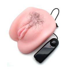 Телесный вибромастурбатор VIRTUAL LOVE с двумя рабочими отверстиями