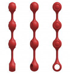 Красные утяжеленные анальные шарики Anal Essentials Weighted Silicone Anal Balls - 34,3 см.