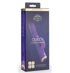 Фиолетовый вибратор-кролик The Queen Thrusting Vibrator - 29 см.