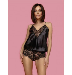 Атласное боди с кружевом