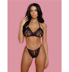 Пикантный комплект белья с разрезами