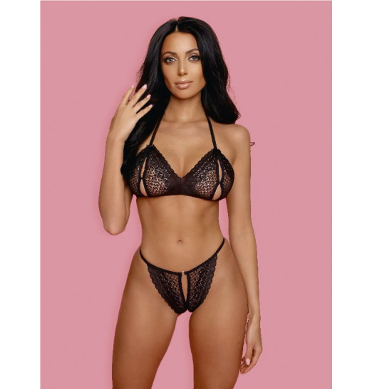 Пикантный комплект белья с разрезами