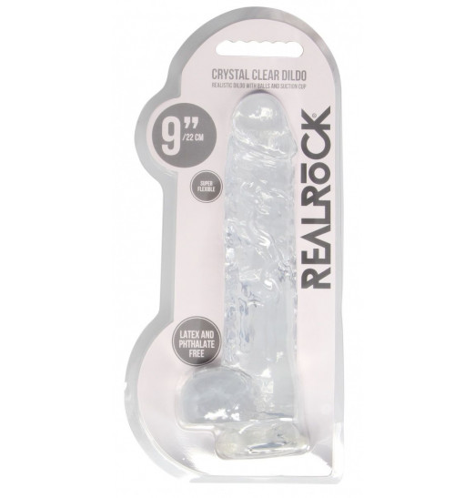 Прозрачный фаллоимитатор Realrock Crystal Clear 9 inch - 25 см. Прозрачный фаллоимитатор Realrock Crystal Clear 9 inch - 25 см.