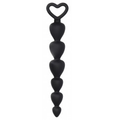 Черная анальная елочка Silicone Anal Beads - 17,5 см.