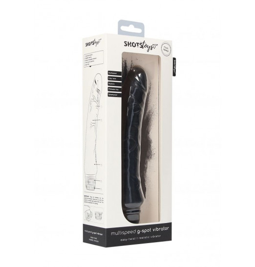 Черный вибромассажер Multispeed G-Spot Vibrator - 23,5 см.