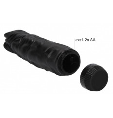 Черный вибромассажер Realisic Multispeed Vibrator - 23 см.