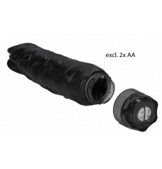 Черный вибромассажер Realisic 10 speed Vibrator - 24 см.