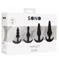 Набор из 4 черных анальных пробок N80 4-Piece Butt Plug Set