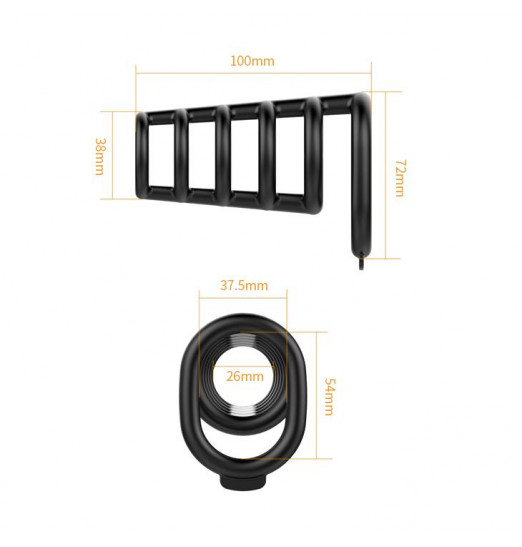 Черная насадка на пенис с подхватом мошонки Rodrigo