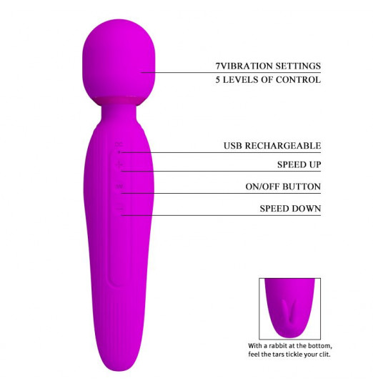 Лиловый жезловый вибромассажер Curtis - 23,1 см.