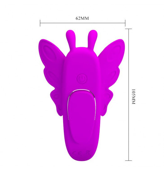 Лиловая вибробабочка в трусики Aileen с пультом ДУ Лиловая вибробабочка в трусики Aileen с пультом ДУ