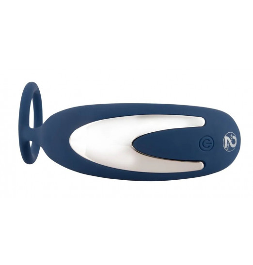 Синий вибростимулятор простаты с кольцом - 14,5 см. Синий вибростимулятор простаты с кольцом - 14,5 см.