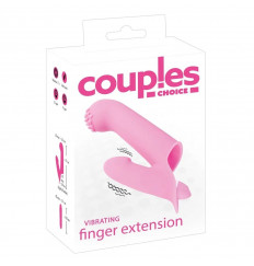 Нежно-розовая двойная вибронасадка на палец Vibrating Finger Extension - 17 см.
