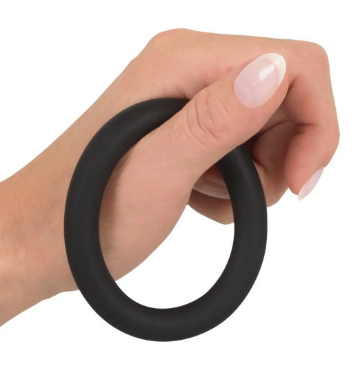 Черное эрекционное кольцо на пенис и мошонку Черное эрекционное кольцо на пенис и мошонку