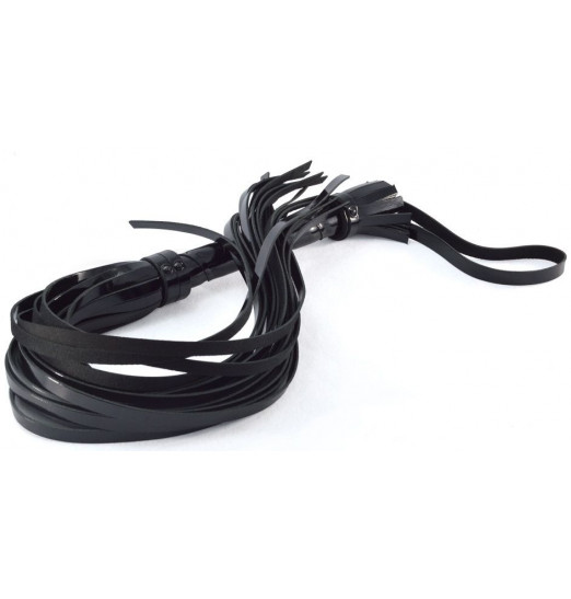 Шикарная чёрная лаковая плеть - 65 см.